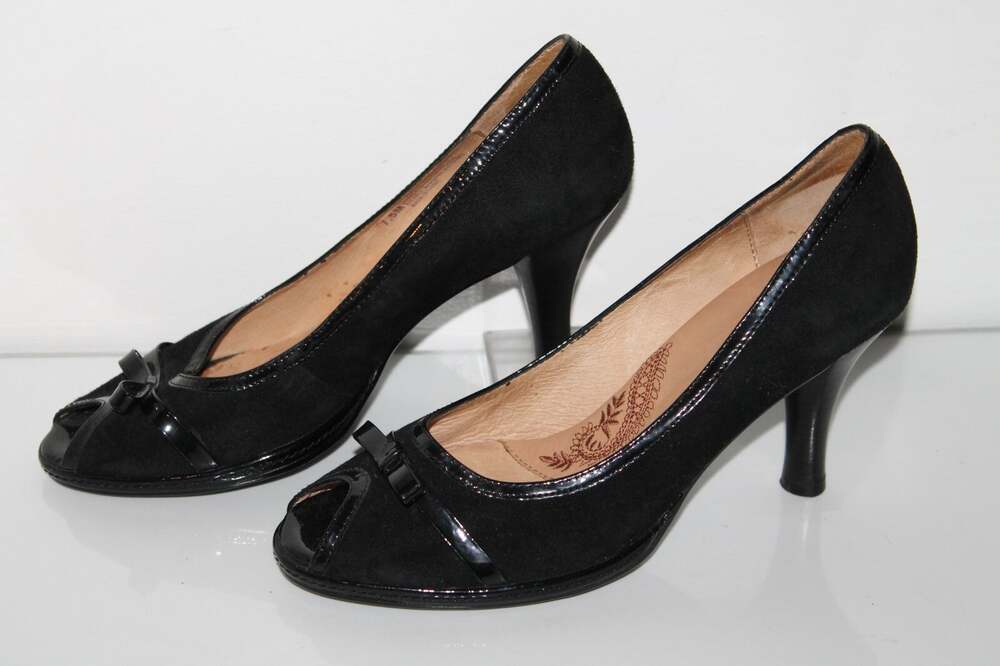 Sofft Peep Toe Heels, Women's 7.5, Black Leather, Elegant, Classic, Dress